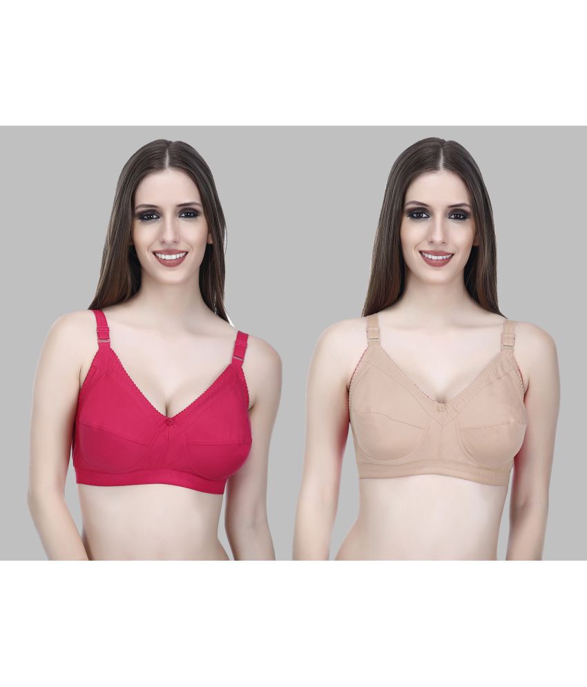     			Elina - Pink Cotton Non Padded Women's T-Shirt Bra ( Pack of 2 )