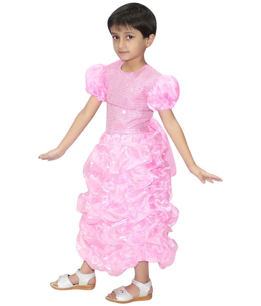     			Kaku Fancy Dresses Pink Princess Gown -Pink, 3-4 Years, for Girls