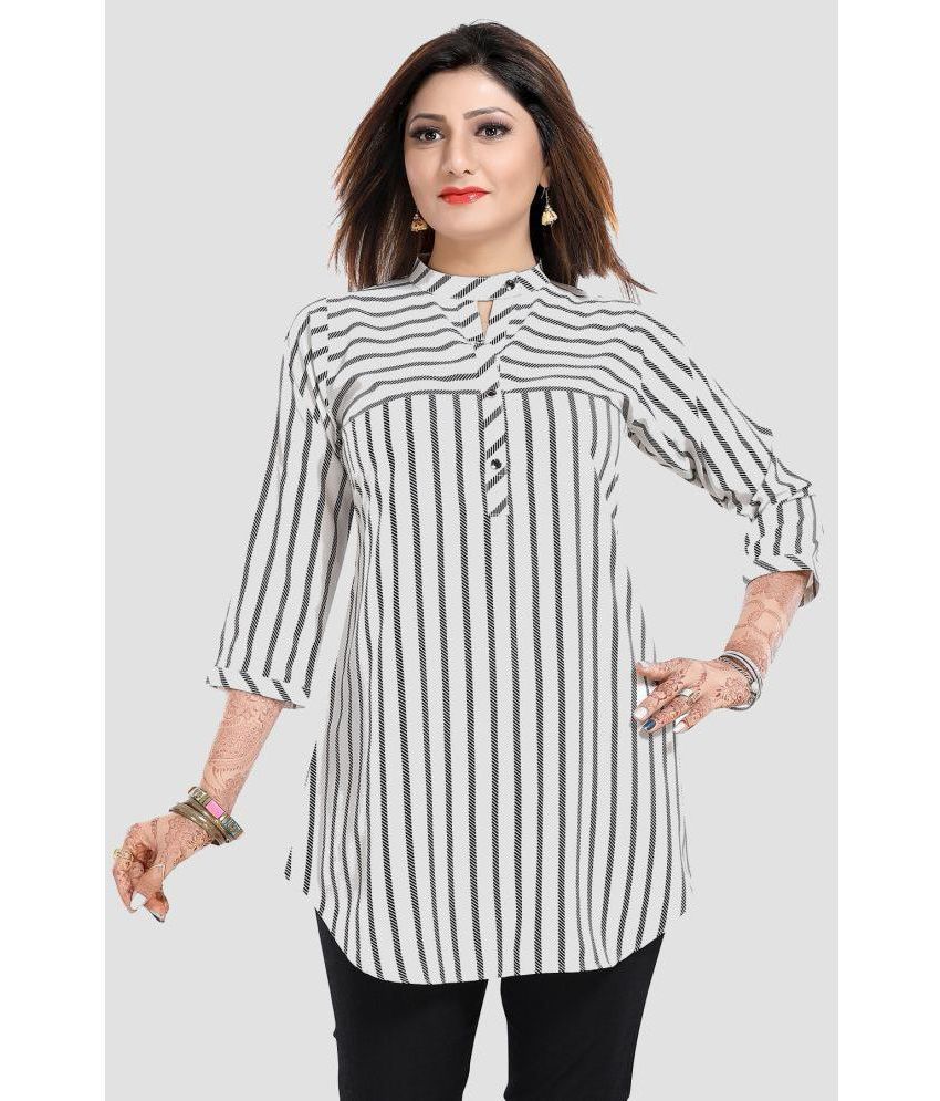     			Meher Impex - Off White Crepe Women's Straight Kurti ( Pack of 1 )
