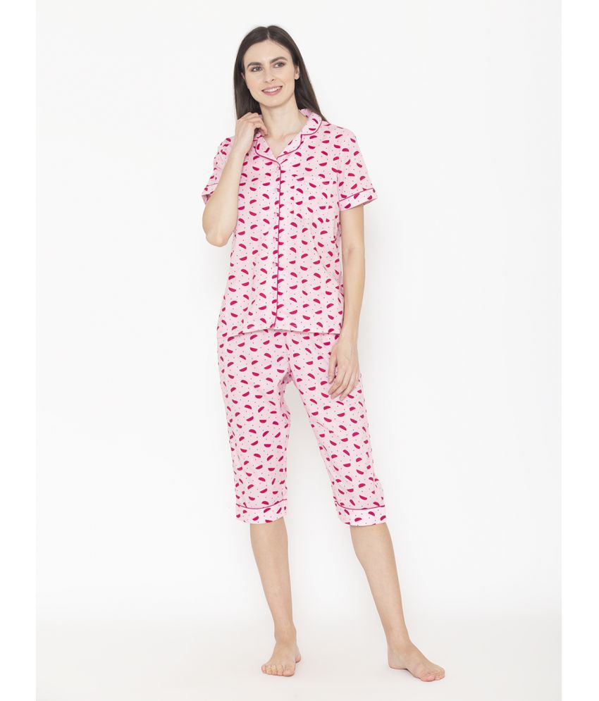     			Vami - Pink Rayon Women's Nightwear Nightsuit Sets ( Pack of 1 )