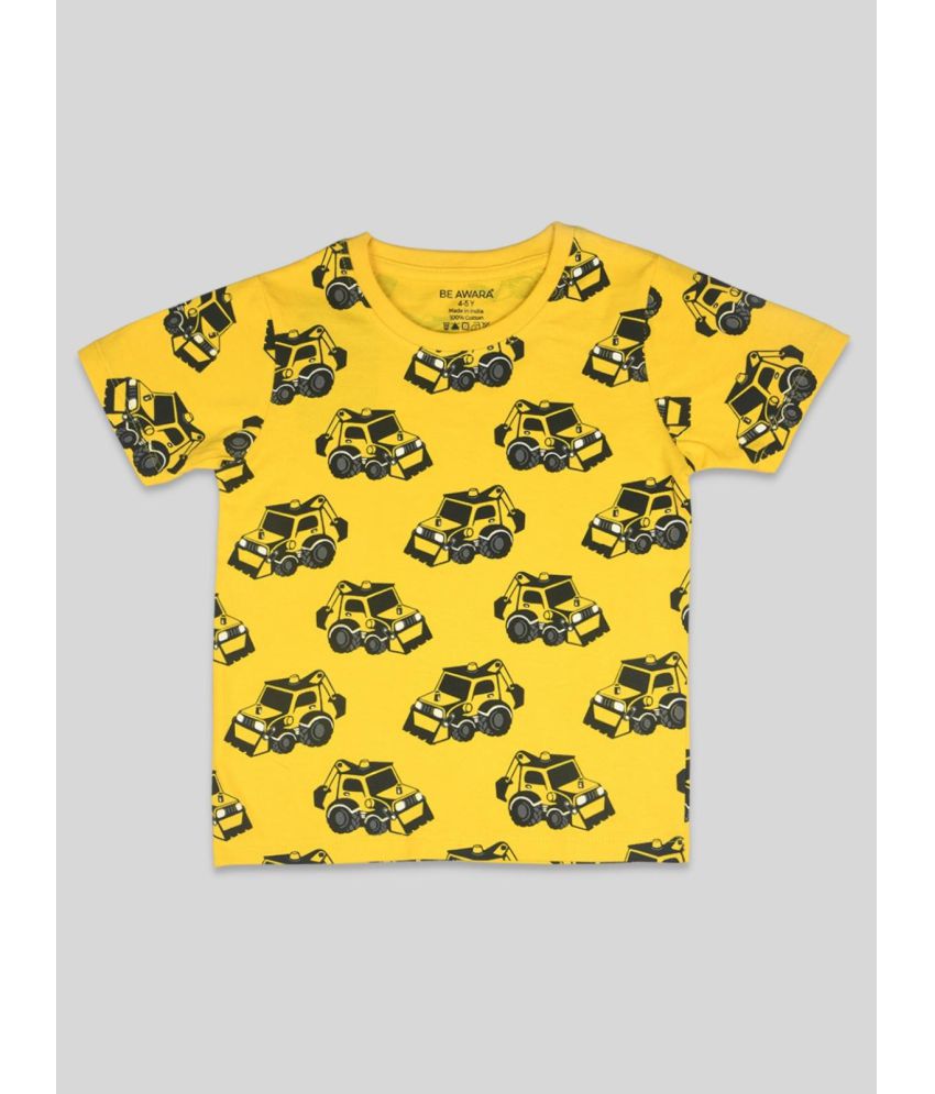    			Be Awara - Yellow Unisex T-Shirt ( Pack of 1 )