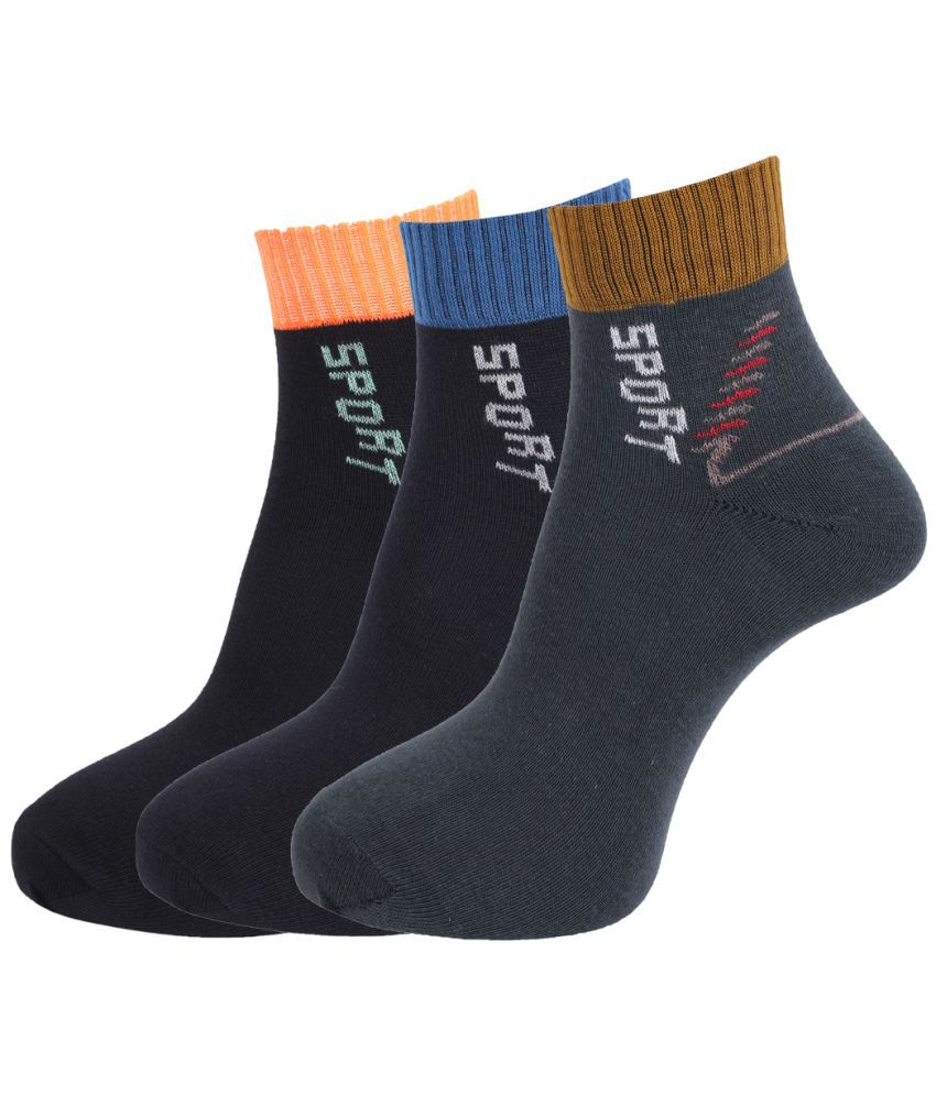 Dollar - Cotton Men's Printed Multicolor Ankle Length Socks ( Pack of 3 )