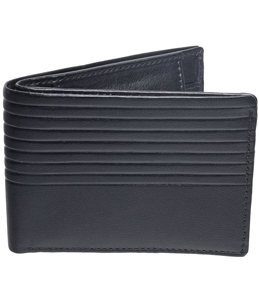     			Loopa - Black Leather Men's Regular Wallet ( Pack of 1 )