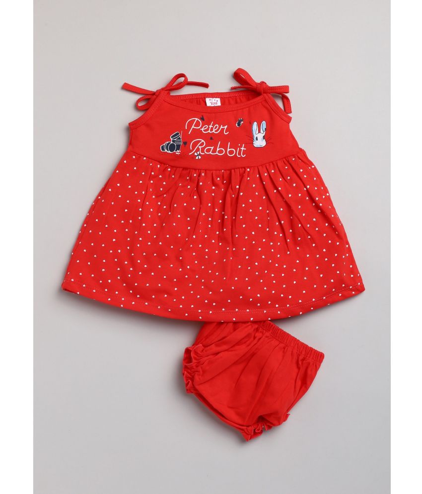     			Mars Infiniti - Red Cotton Baby Girl Frock ( Pack of 1 )
