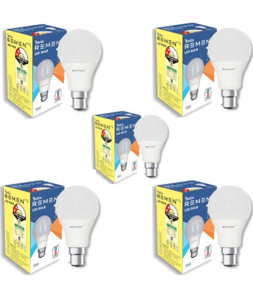     			Remen Led Lites - 9W Cool Day Light LED Bulb ( Pack of 5 )