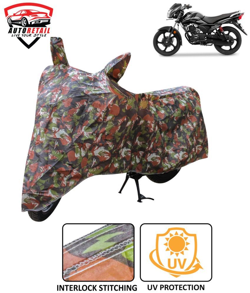     			AutoRetail - Jungle Dust Proof Two Wheeler Polyster Cover With (Mirror Pocket) for Victor ( Pack of 1 )