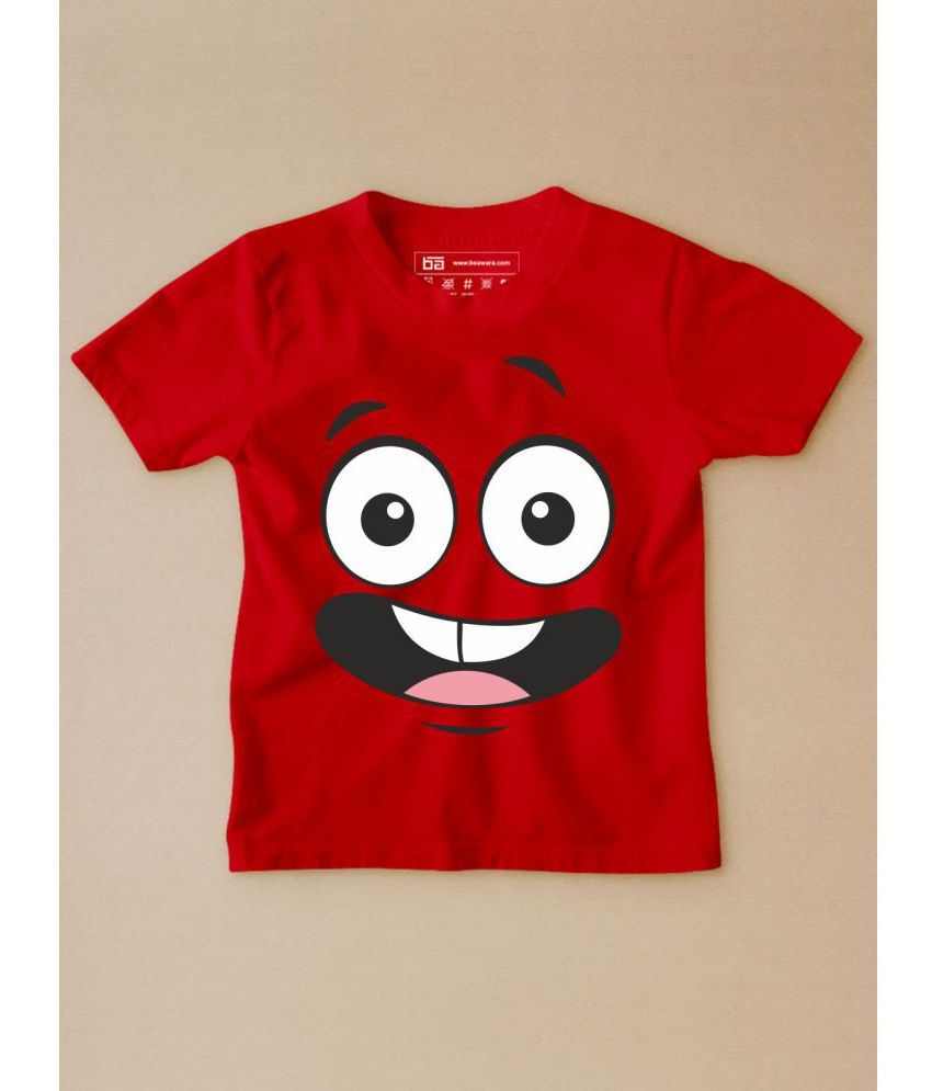 Be Awara - Red Cotton Boy's T-Shirt ( Pack of 1 )