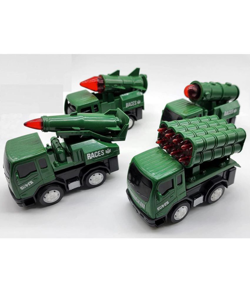     			Fratelli Pack of 4 Army Vehicle Set with Moving Parts, Pretend War & Action Toy for Kids/Made in India/BIS Approved qualitys/Made in India/4.5 inch Miniatures
