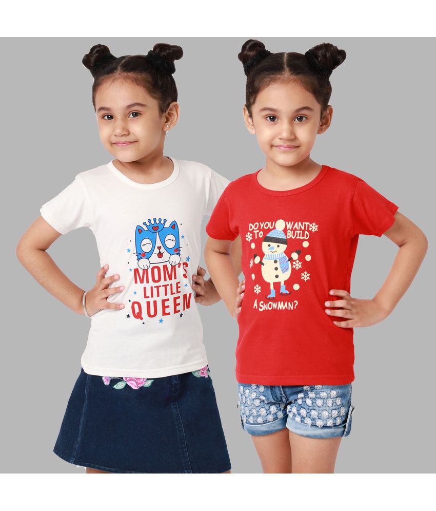     			Little Zing - Multicolor Cotton Girls T-Shirt ( Pack of 2 )
