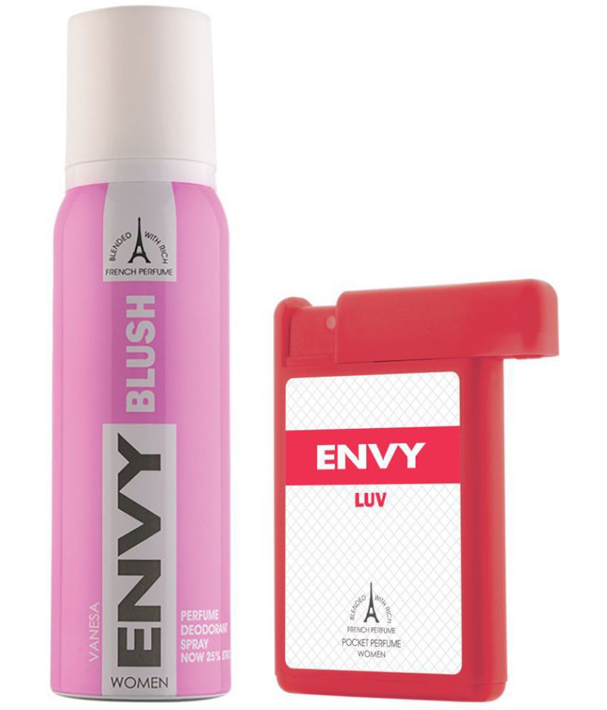     			Envy Blush Deodorant Spray 120ml & Luv Pocket Perfume for Women 18ml (Pack of 2)