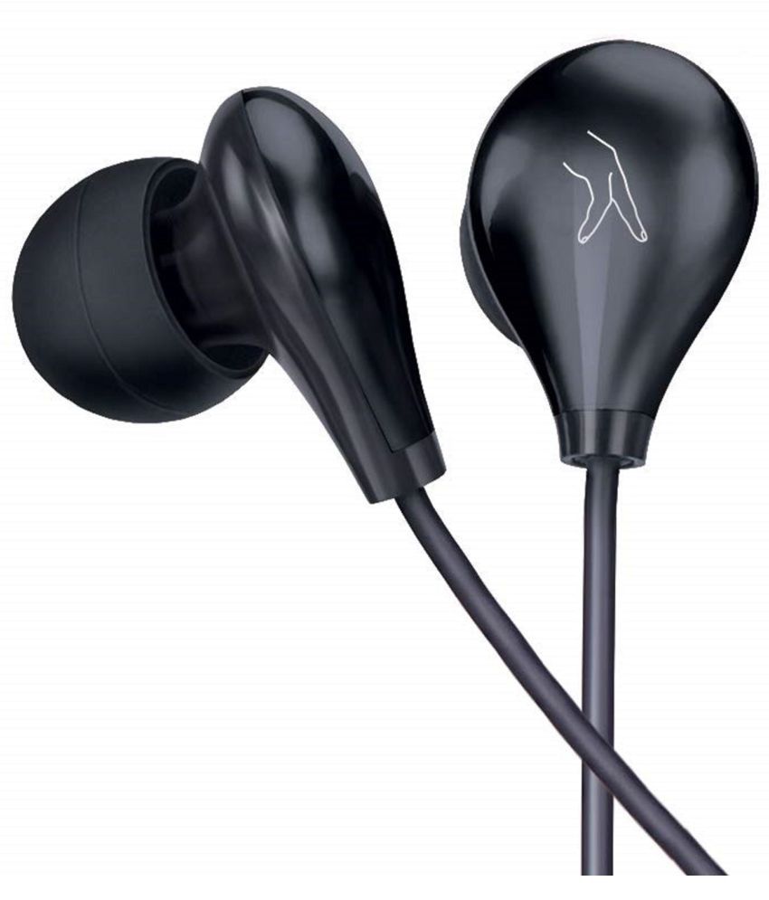     			FINGERS Droplets - Piano Black In Ear Wired With Mic Headphones/Earphones Black