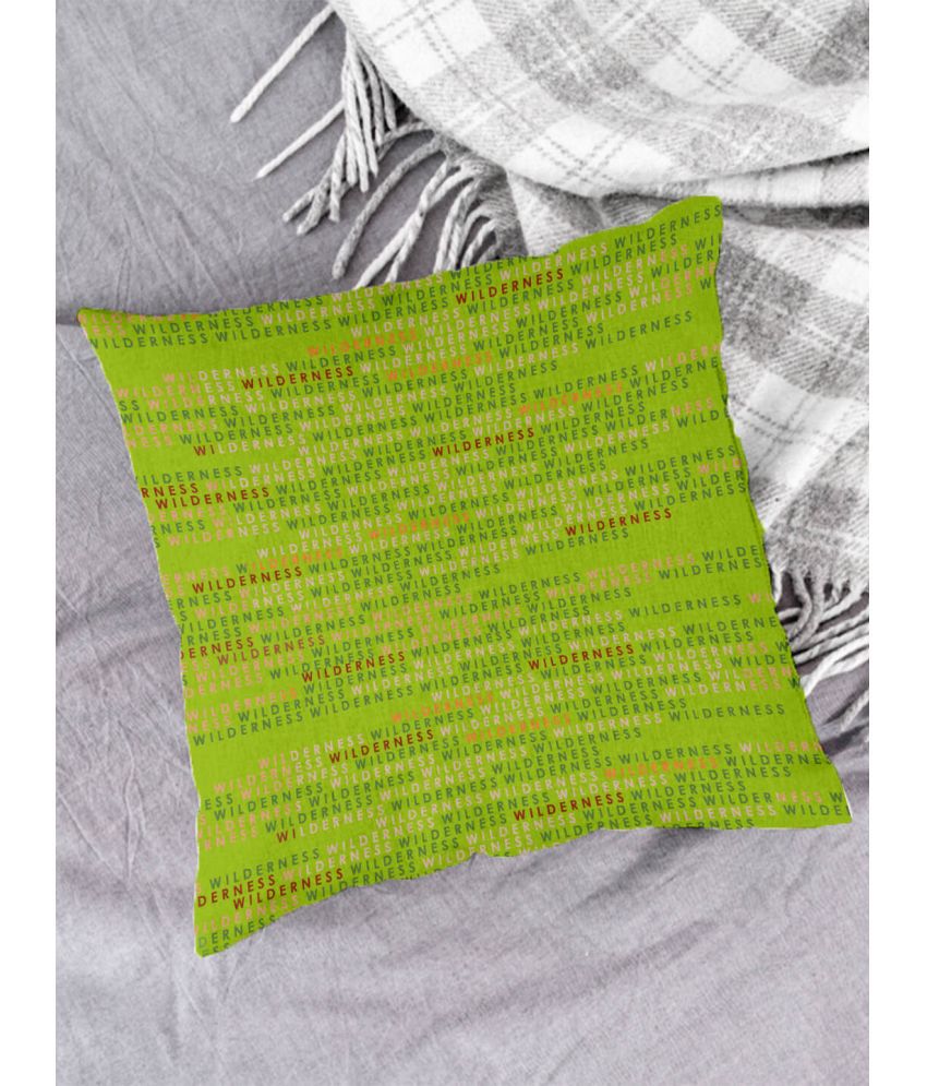     			Houzzcode - Water Repellent Green Polyester Pillow Covers 40x40x3 ( Pack of 1 )