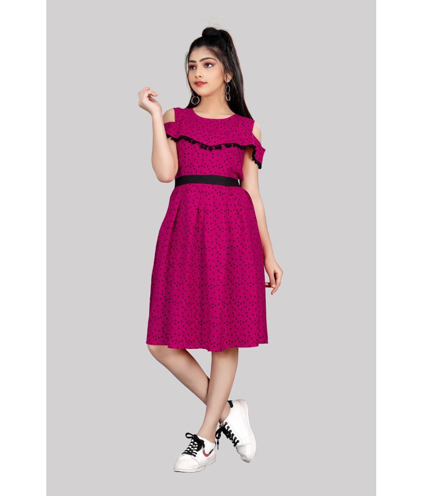     			R K Maniyar - Deep Pink Rayon Girls A-line Dress ( Pack of 1 )