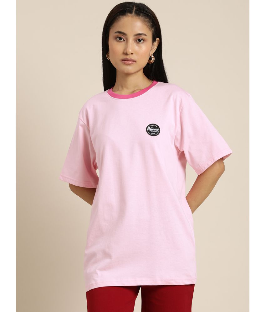     			Difference of Opinion - Pink Cotton Loose Fit Women's T-Shirt ( Pack of 1 )