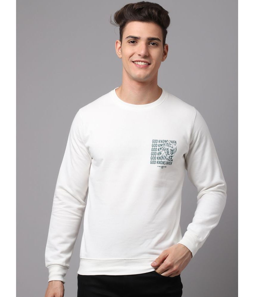 OBAAN - White Cotton Blend Regular Fit Men's Sweatshirt ( Pack of 1 )