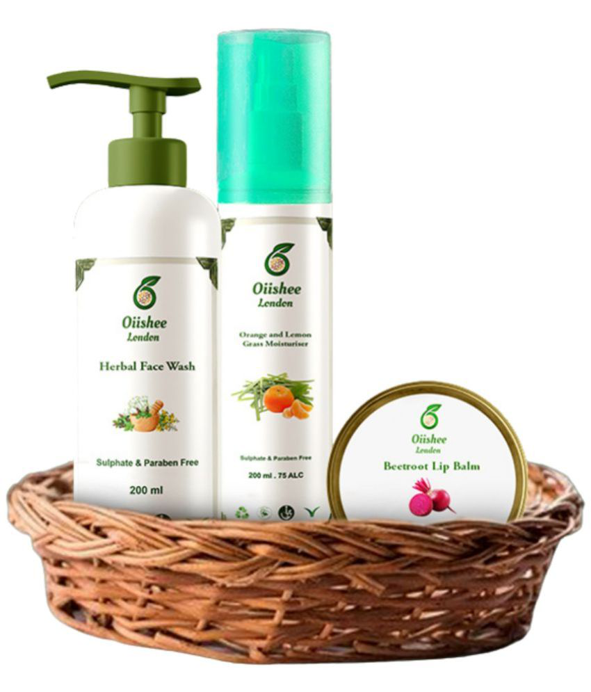     			Oiishee Night Calm Regime | Herbal Face Wash, Orange Lemongrass Moisturiser & Beetroot Combo