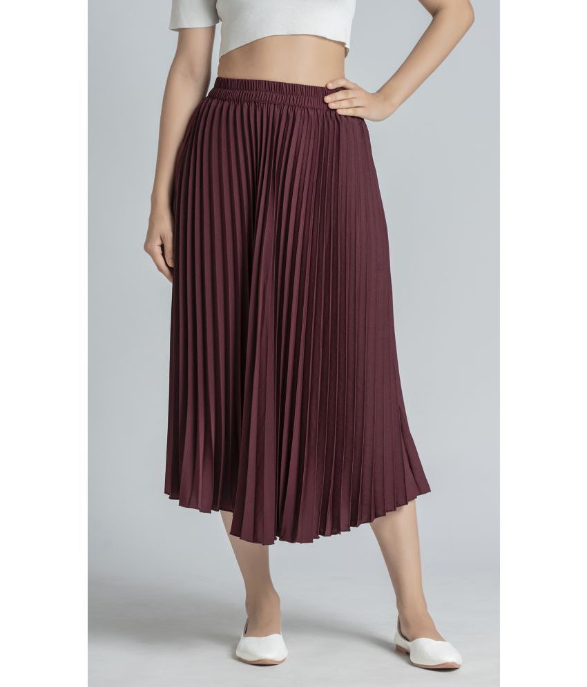 aask - Brown Polyester Women's Flared Skirt ( Pack of 1 )