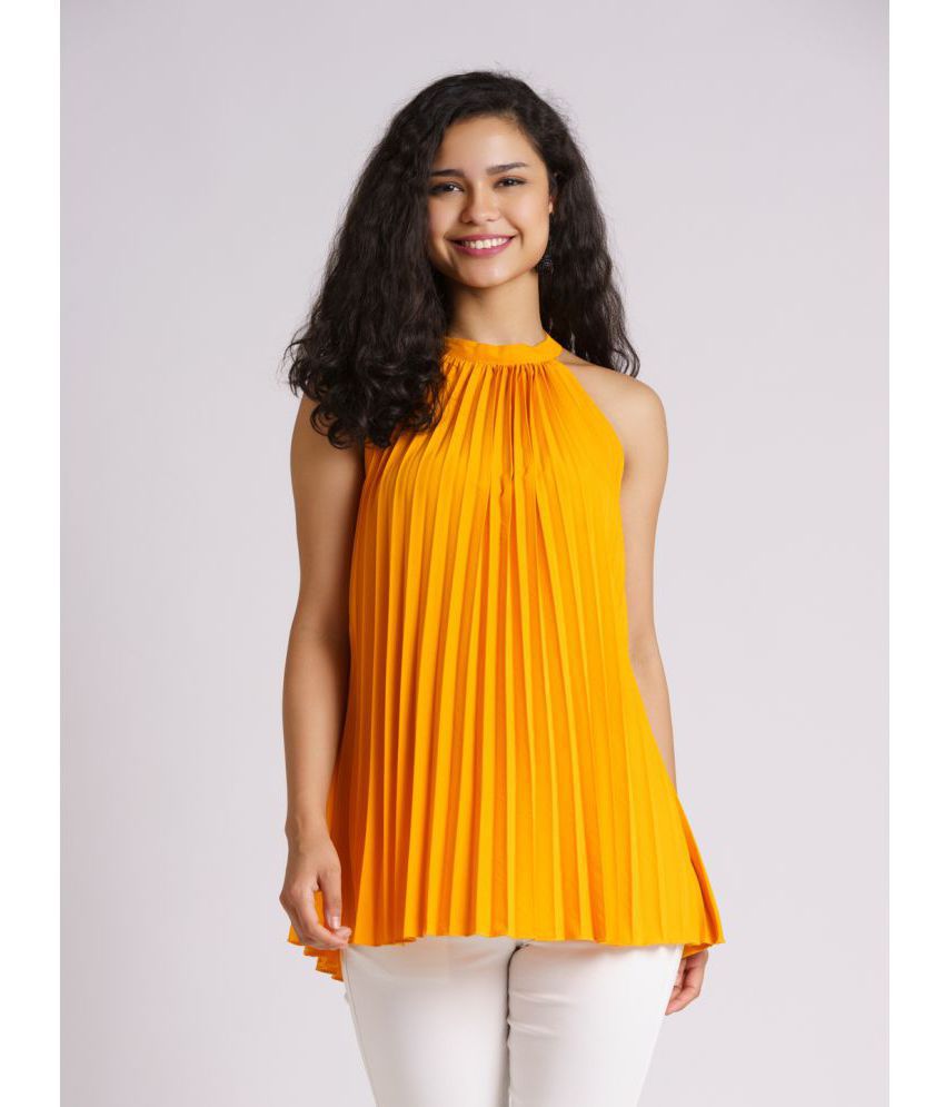     			aask - Yellow Polyester Women's A-Line Top ( Pack of 1 )