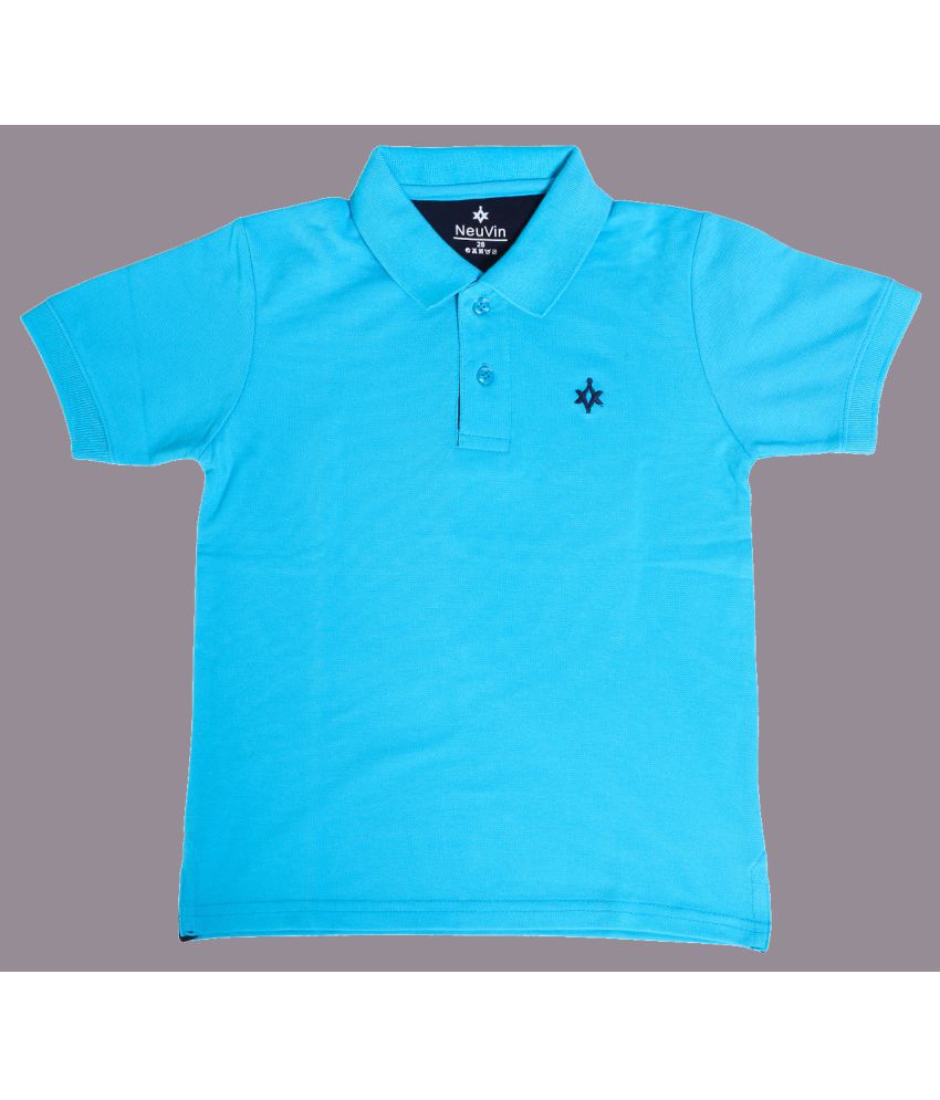     			NEUVIN - Blue Cotton Blend Boy's Polo T-Shirt ( Pack of 1 )