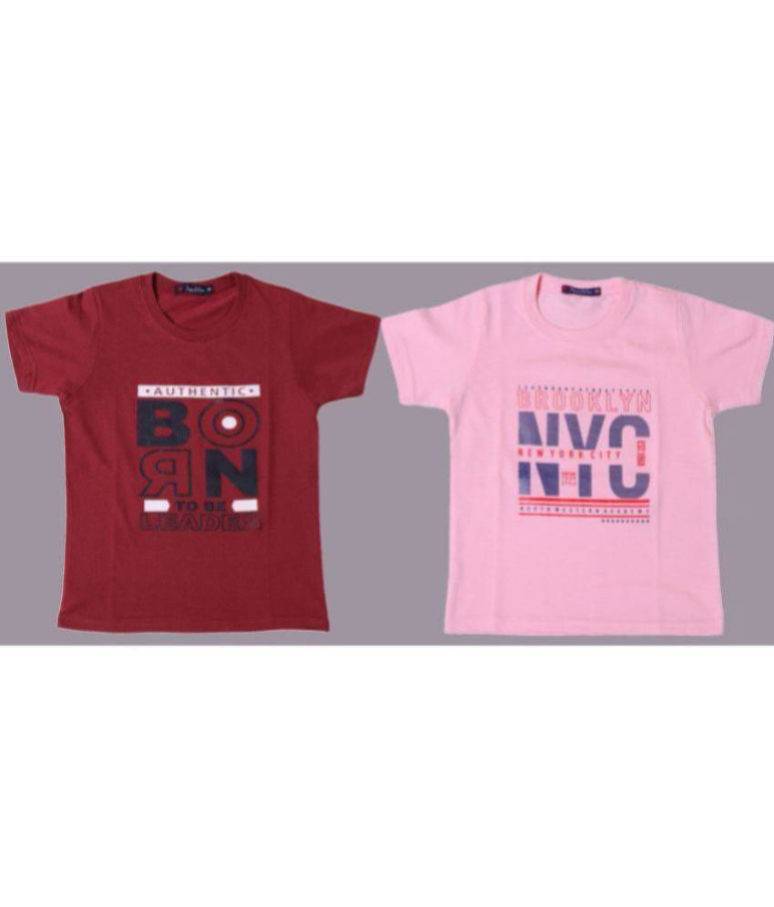     			NEUVIN Pack of 2 Boys Cotton T-Shirt ( Multi Color )