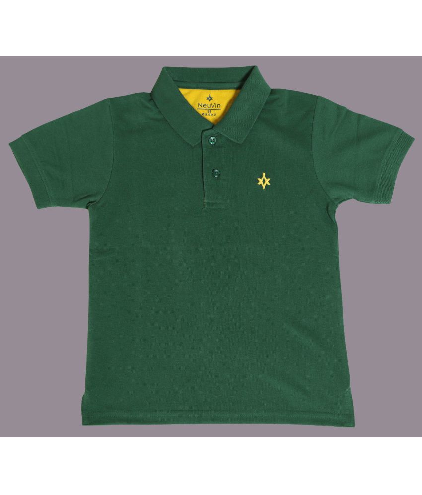     			NEUVIN - Olive Green Cotton Blend Boy's Polo T-Shirt ( Pack of 1 )