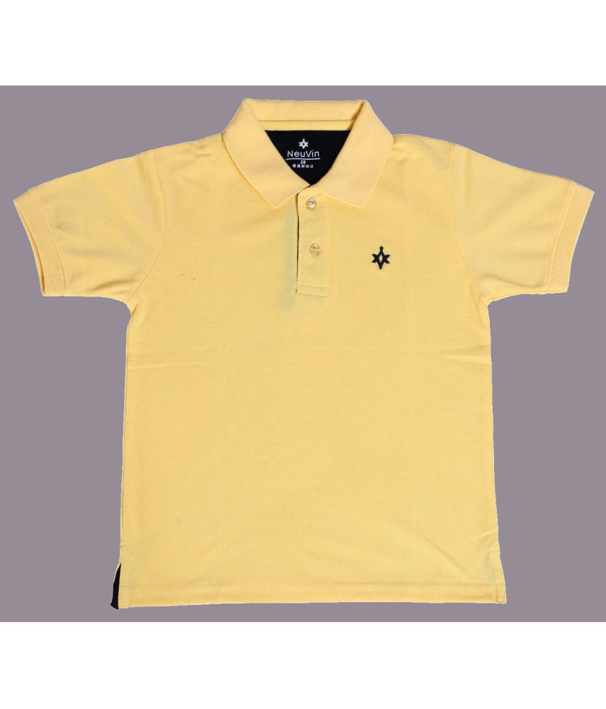     			NEUVIN - Yellow Cotton Blend Boy's Polo T-Shirt ( Pack of 1 )