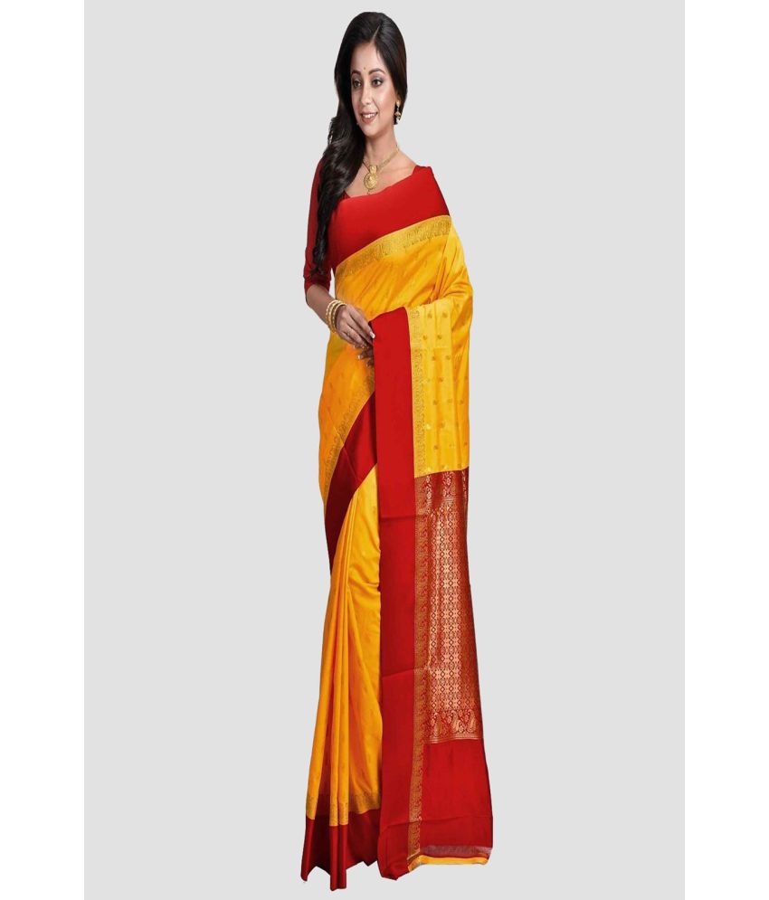     			shopeezy tex fab - Yellow Art Silk Saree With Blouse Piece ( Pack of 1 )