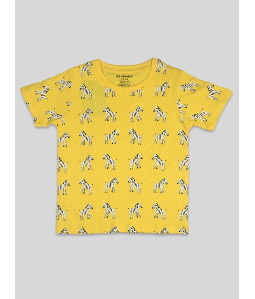 Be Awara - Yellow Cotton Boy's T-Shirt ( Pack of 1 )