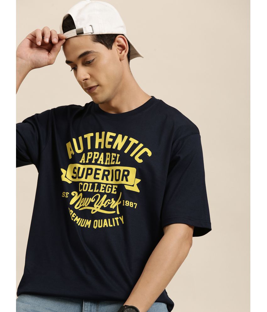     			Dillinger - Navy Blue Cotton Oversized Fit Men's T-Shirt ( Pack of 1 )
