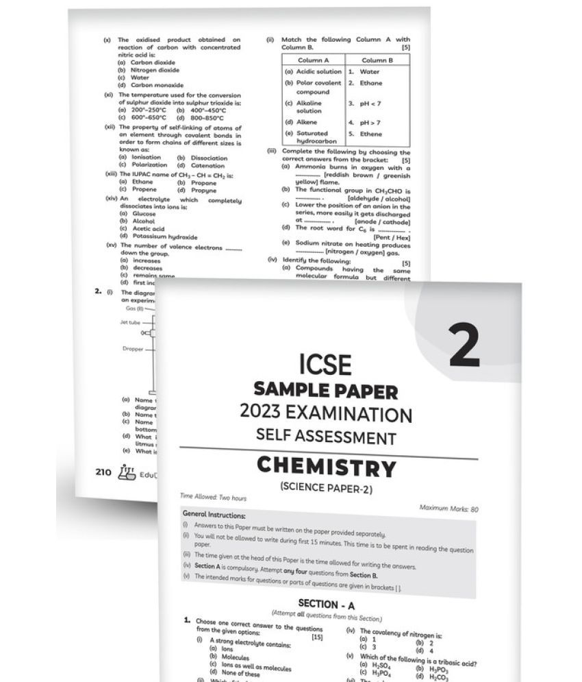 Educart icse class 10 chemistry guidebook 2022 23 question bank
