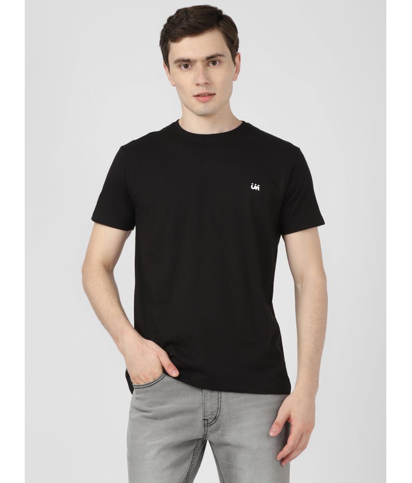    			UrbanMark Men 100% Cotton Regular Fit Round Neck Half Sleeves Solid T Shirt-Black