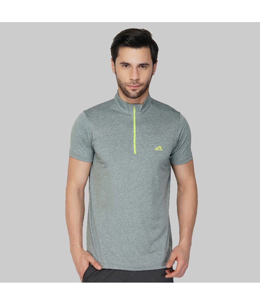     			Vector X - Grey Polyester Slim Fit Men's Sports T-Shirt ( Pack of 1 )