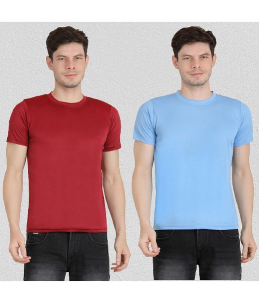     			Ben Toi - Sky Blue Polyester Regular Fit Men's T-Shirt ( Pack of 2 )