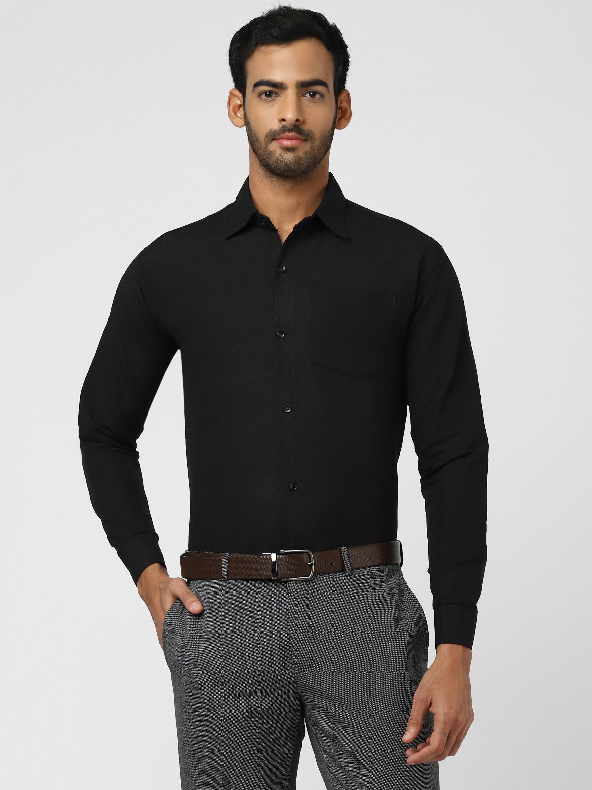     			DESHBANDHU DBK - Black Cotton Regular Fit Men's Formal Shirt ( Pack of 1 )