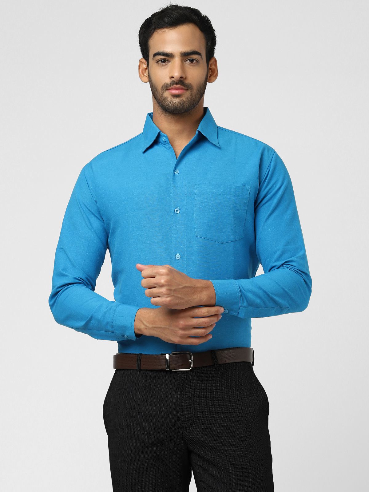     			DESHBANDHU DBK - Blue Cotton Regular Fit Men's Formal Shirt ( Pack of 1 )