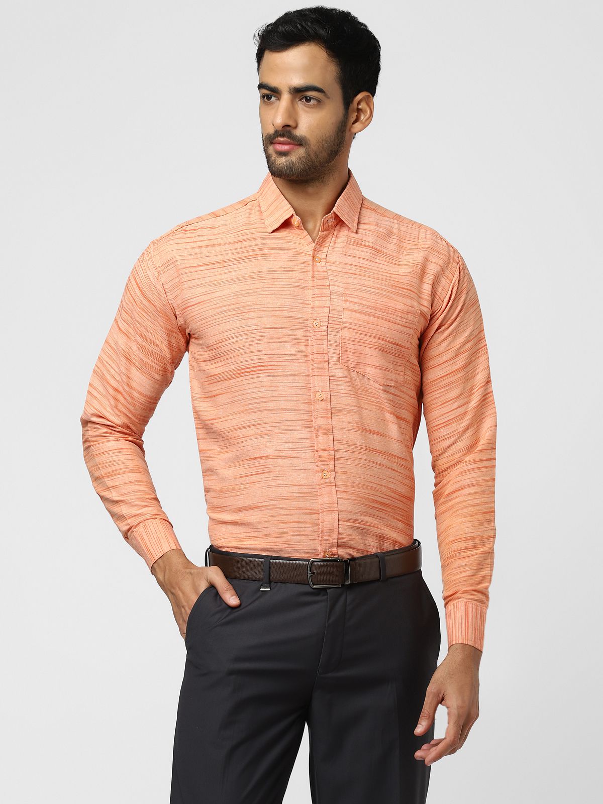     			DESHBANDHU DBK - Orange Cotton Regular Fit Men's Formal Shirt (Pack of 2)