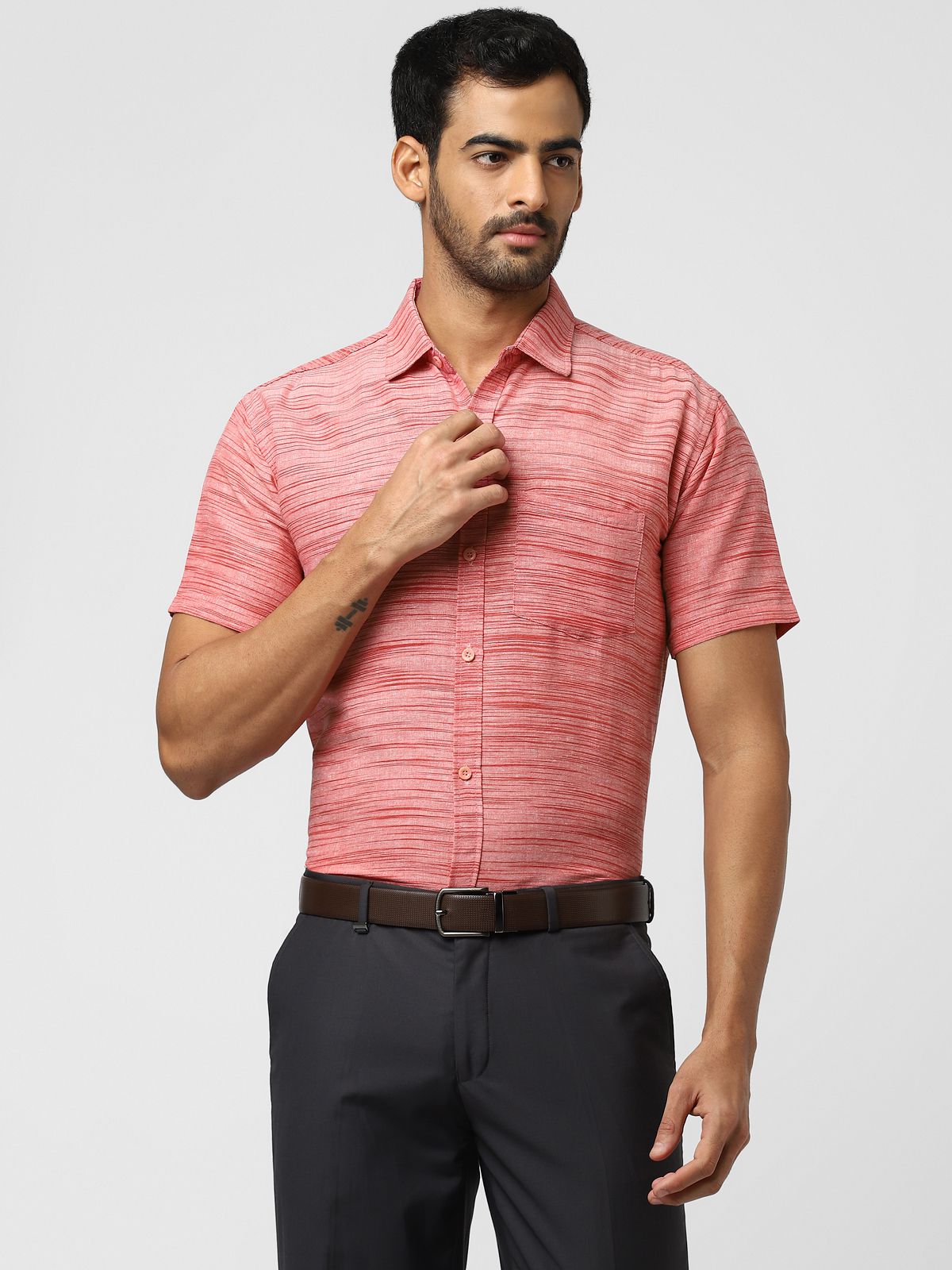     			DESHBANDHU DBK - Pink Cotton Regular Fit Men's Formal Shirt (Pack of 1)