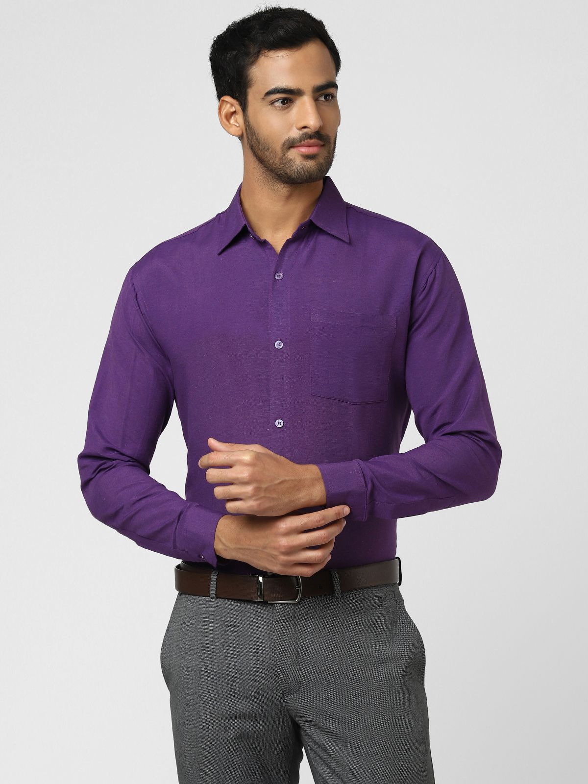     			DESHBANDHU DBK - Purple Cotton Regular Fit Men's Casual Shirt (Pack of 1 )