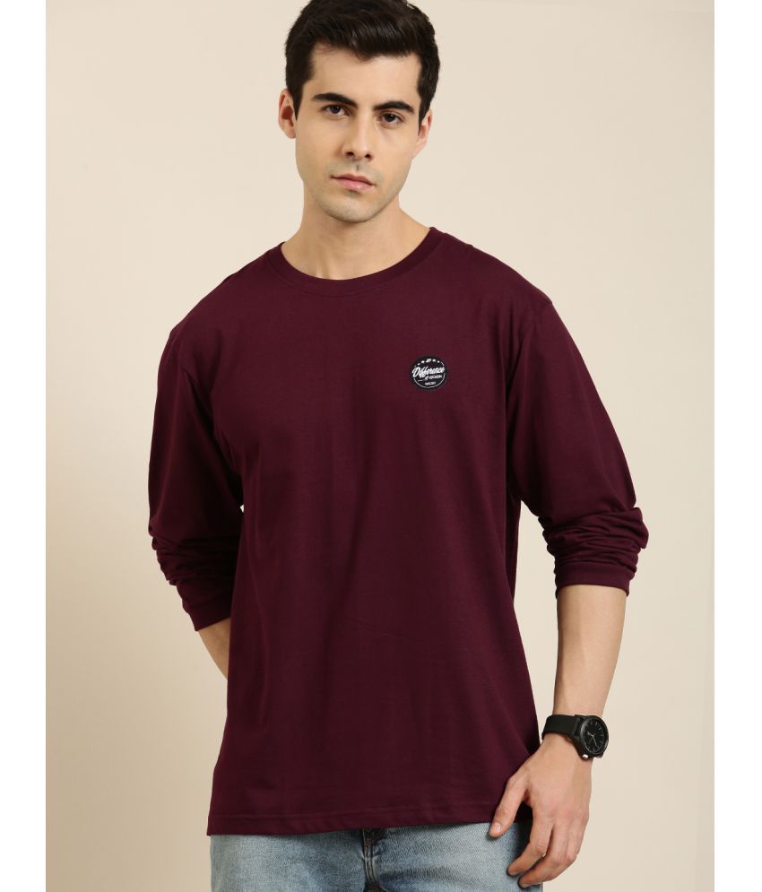     			Difference of Opinion - Maroon Cotton Oversized Fit Men's T-Shirt ( Pack of 1 )