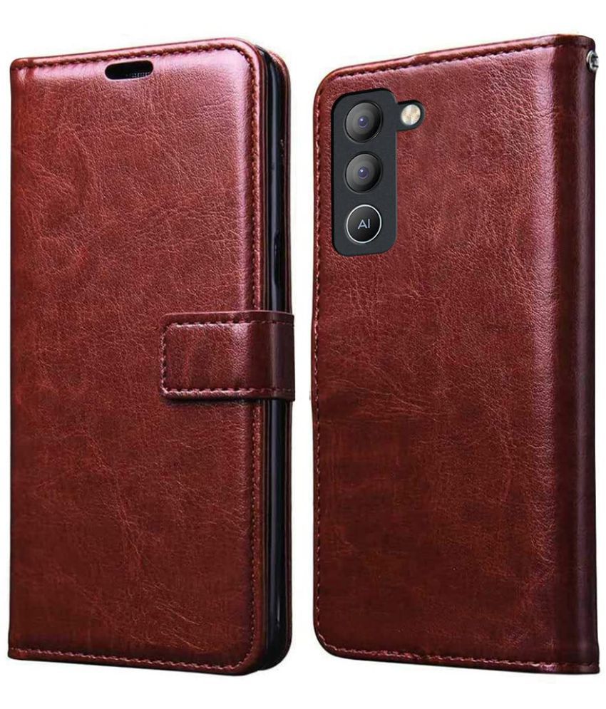     			Doyen Creations - Brown Artificial Leather Flip Cover Compatible For Tecno Pop 5 Lite ( Pack of 1 )