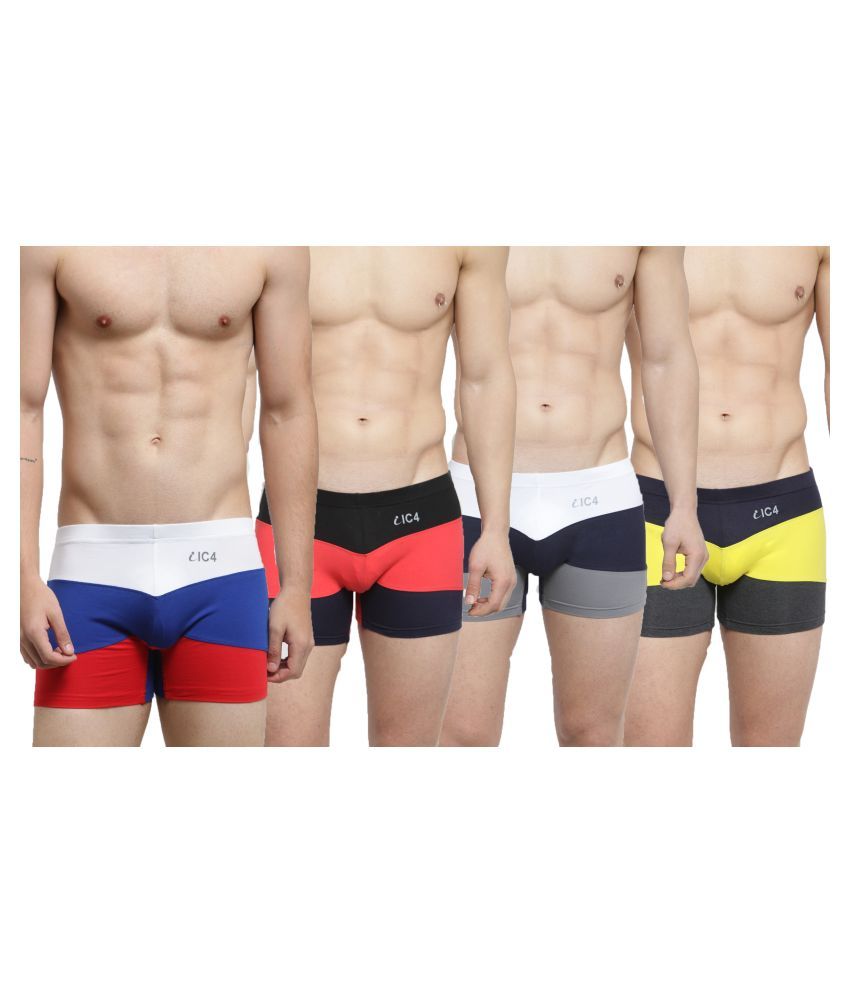     			IC4 - Multicolor Cotton Blend Men's Trunks ( Pack of 4 )