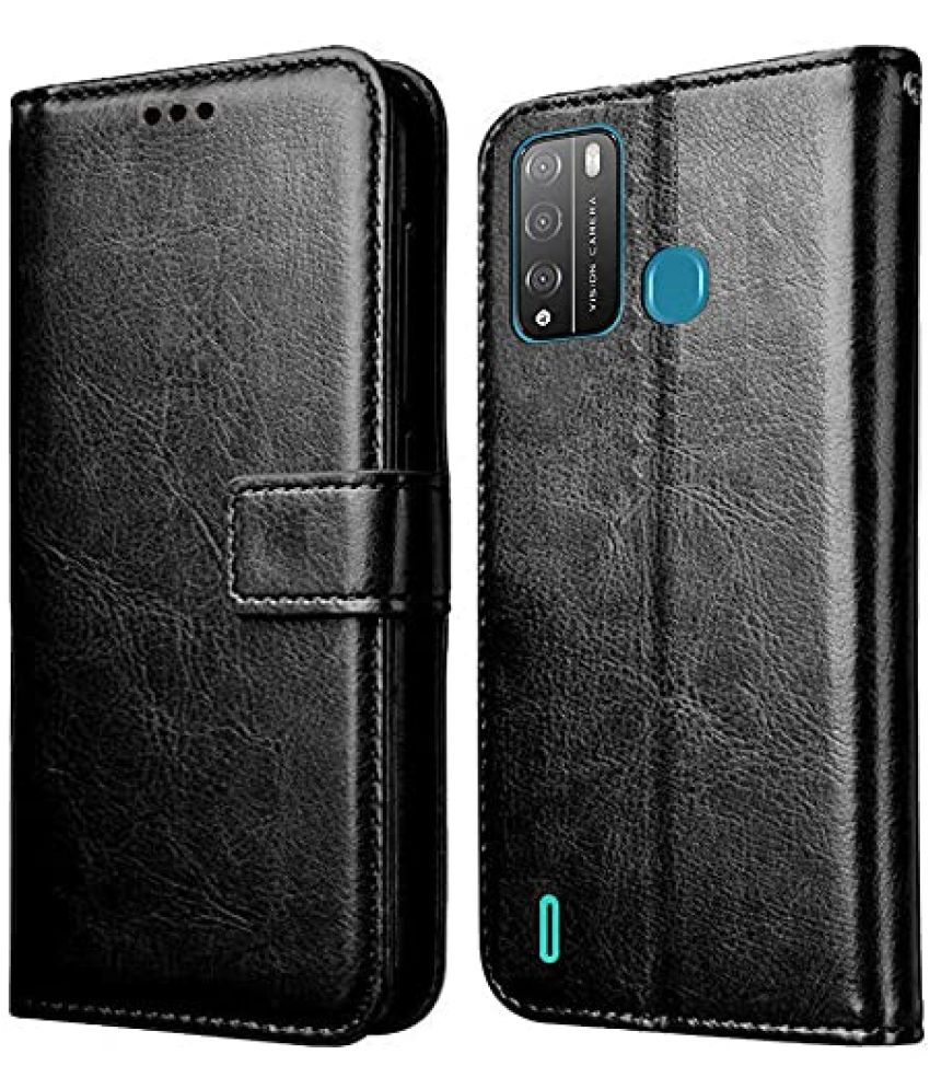     			KOVADO - Black Artificial Leather Flip Cover Compatible For Itel Vision 1 Pro ( Pack of 1 )