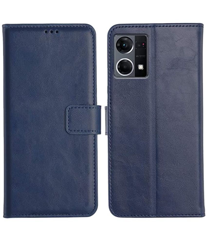     			KOVADO - Blue Artificial Leather Flip Cover Compatible For Oppo A97 ( Pack of 1 )