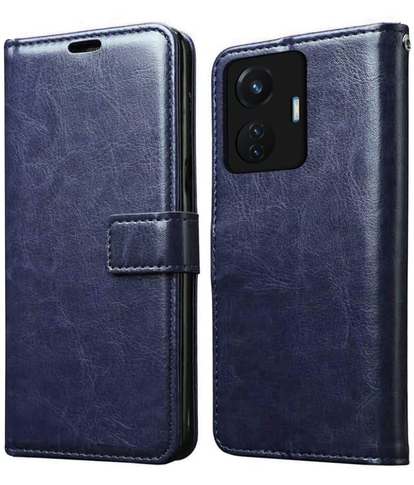     			Megha Star - Blue Artificial Leather Flip Cover Compatible For Vivo T1 44W ( Pack of 1 )