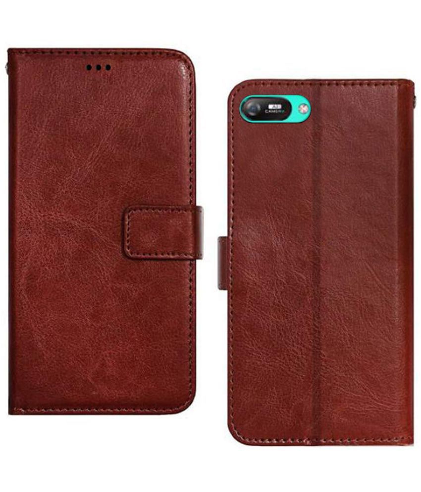     			Megha Star - Brown Artificial Leather Flip Cover Compatible For Itel A26 ( Pack of 1 )
