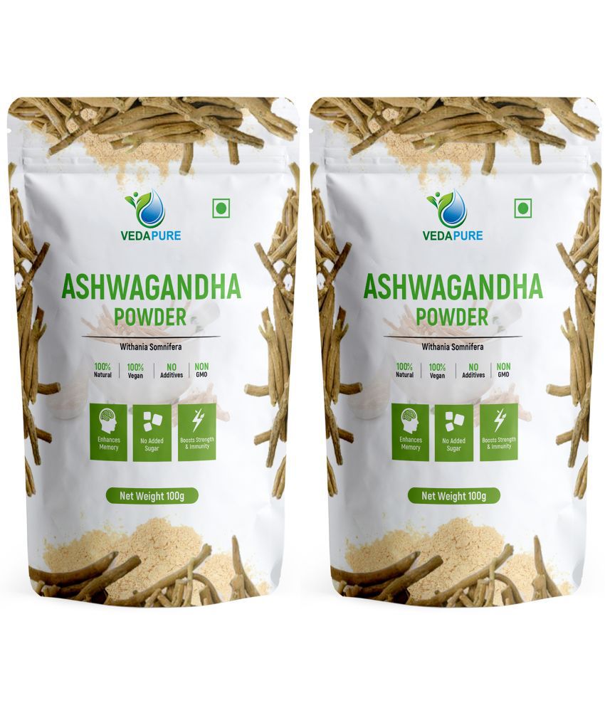    			Vedapure 100% Natural & Pure Ashwagandha Powder Supports Anxiety & Stress - 100gm (Pack of 2)