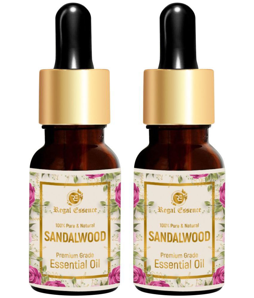     			Regal Essence Sandalwood Essential Oil for Skin & Face, Best Therapeutic Grade for Aromatherapy - 15ml (Pack of 2)