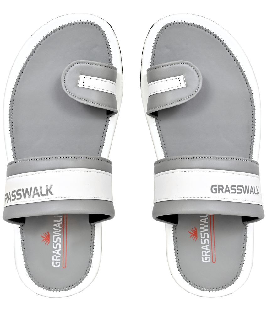     			GRASS WALK - Gray Men's Leather Slipper