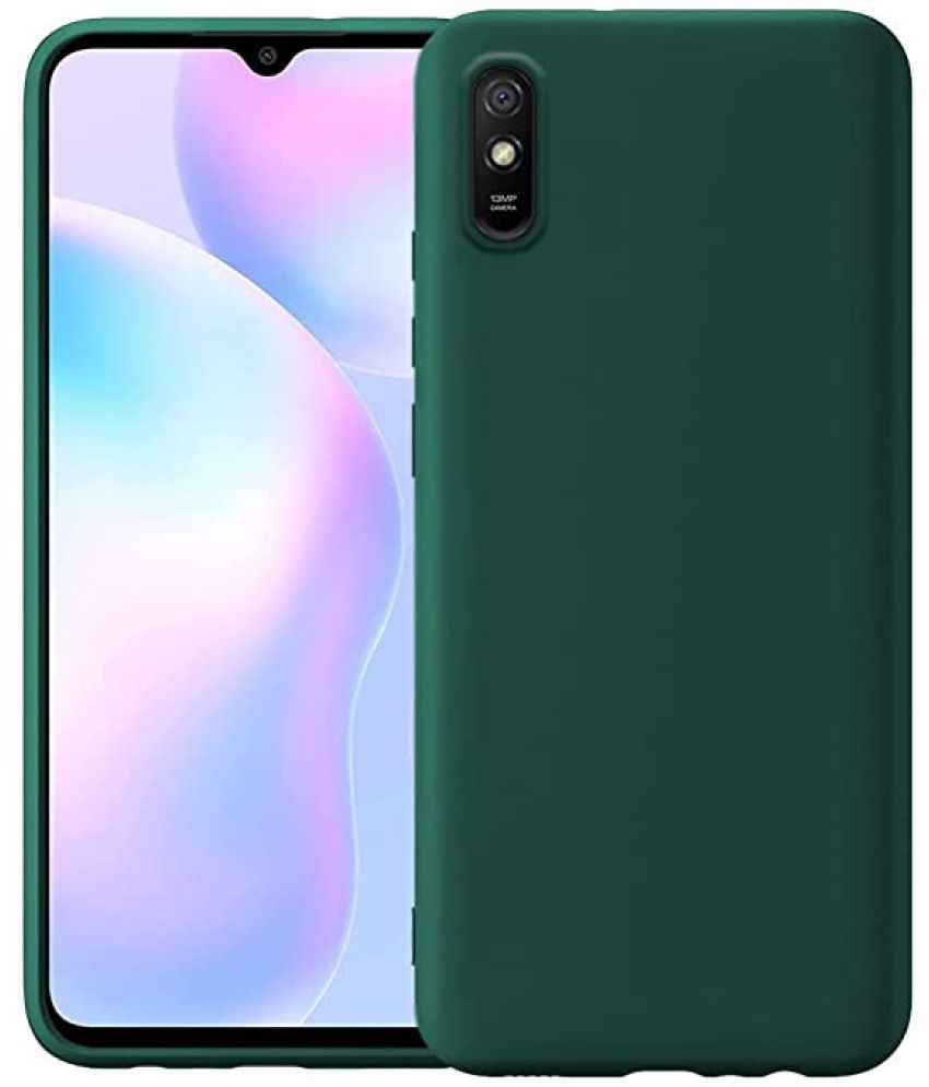     			Kosher Traders - Green Silicon Silicon Soft cases Compatible For Xiaomi Redmi 9A ( Pack of 1 )