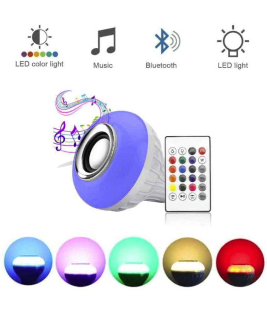     			OFLINE SELECTION Music Light With Bluetooth Speaker, 7W, B22 RGB Self Changing Color Lamp Built-In Audio Speaker-Pack of 1